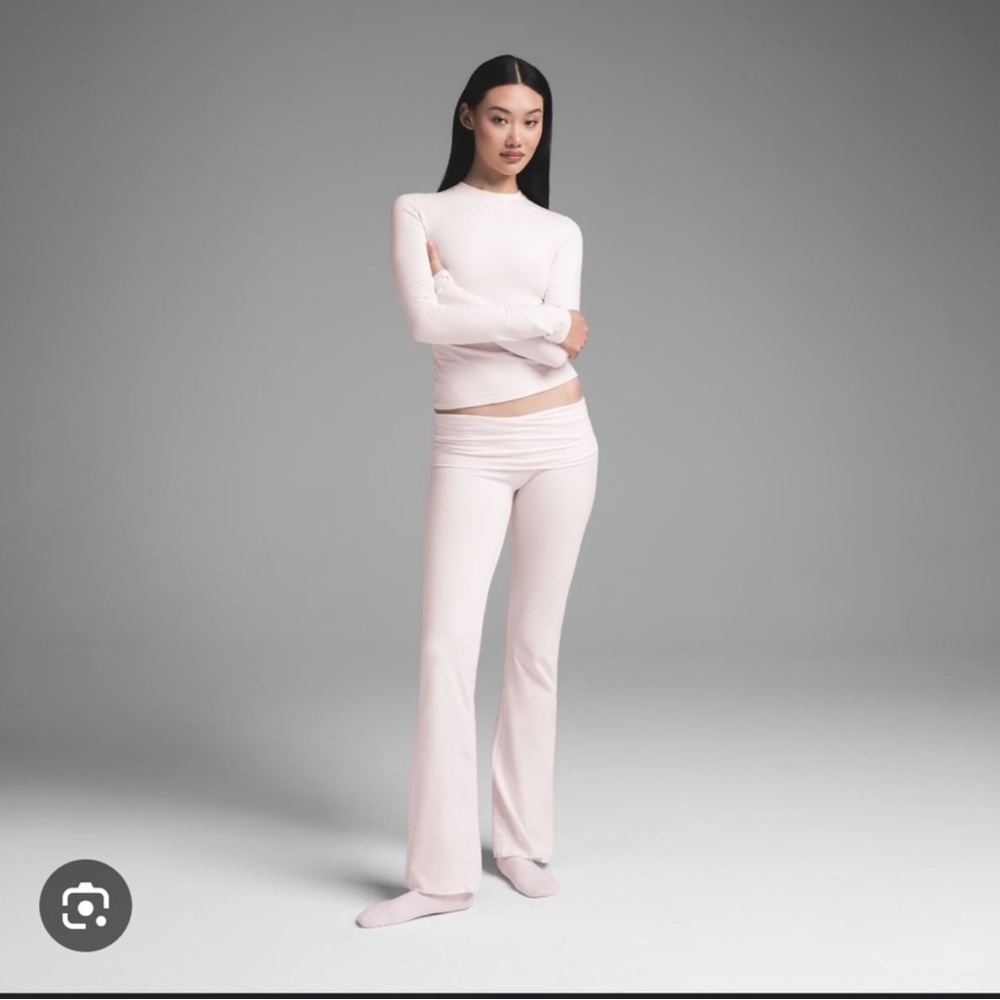 SKIMS Light Pink Cotton Jersey Foldover Pant